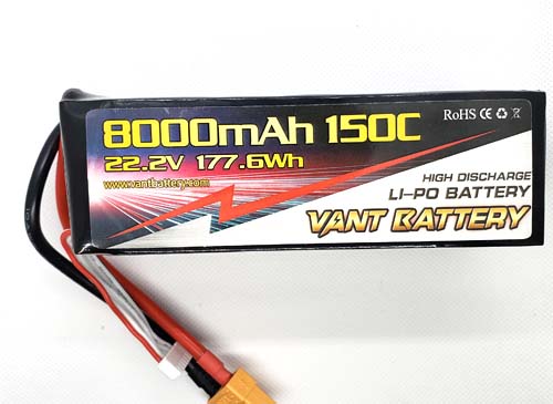 Vant - 6s 8000 mah 150c Softcase lipo pack